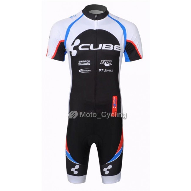 2013 Cube Fietsshirt Korte mouw+Korte fietsbroeken met zeem Kits wit zwart 616