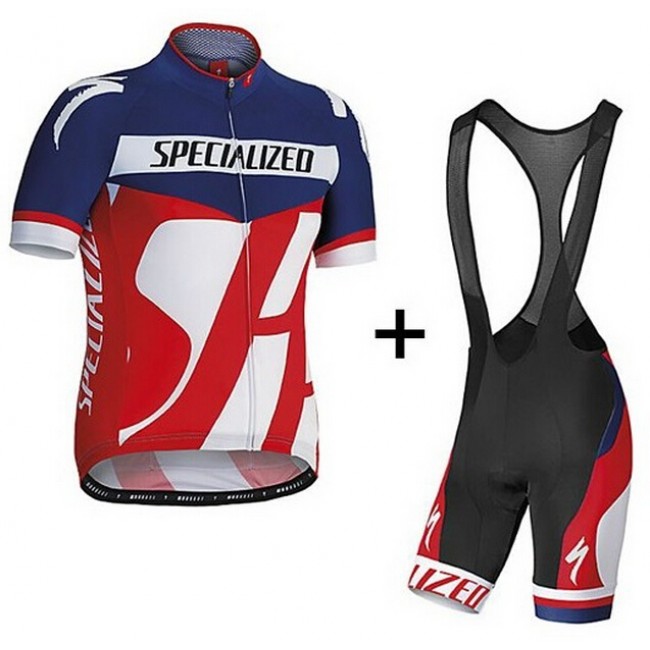Specialized Fietskleding Fietsshirt Korte Zwart rood+Korte Fietsbroeken Bib Zwart 1187