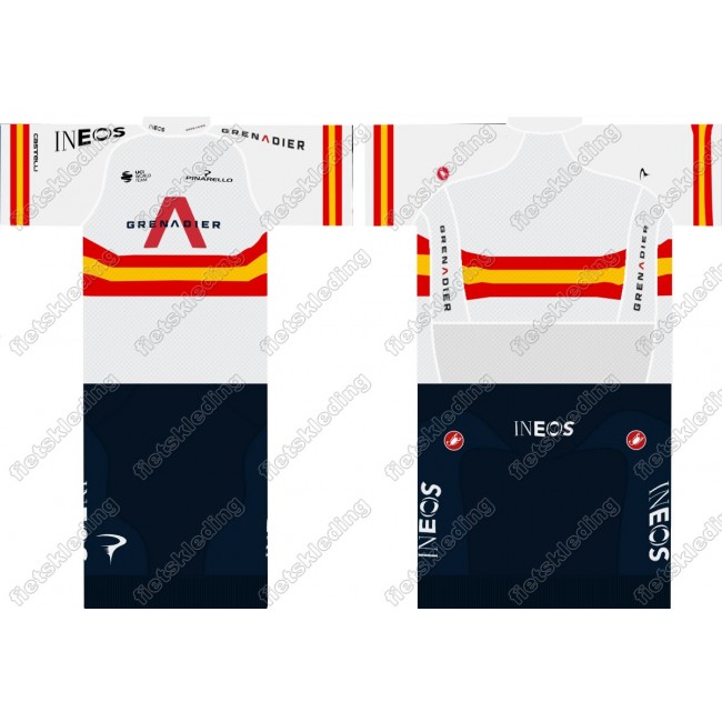 Team INEOS Grenadier 2021 UCI World Champion Fietskleding Set Wielershirt Korte Mouw+Korte Fietsbroeken 2021163