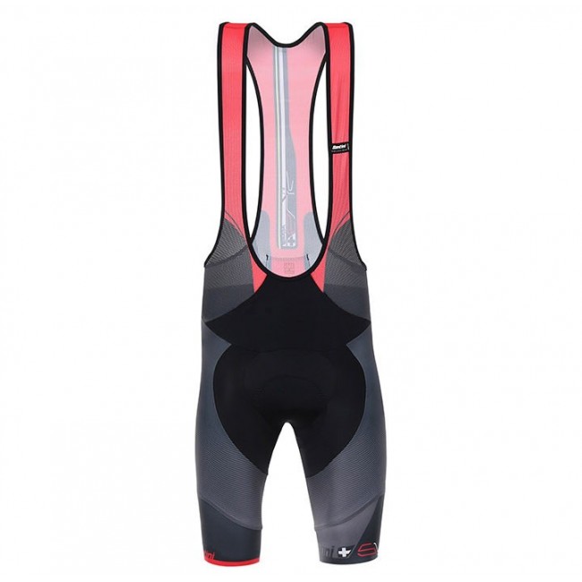 Santini Profteams 2017 Sleek Plus 10 Rood-Noir Korte Fietsbroeken Bib 939YKZDW 2017082346
